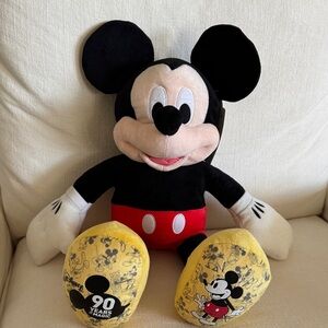 Disney 90th Anniversary Mickey Mouse Plush - Black, Red, YellowNWT
